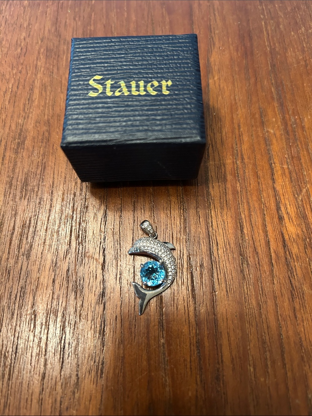 Stauer Blue Topaz Dolphin Pendant in 925 Silver